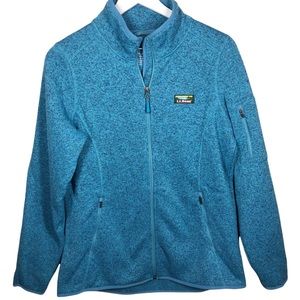 L.L. Bean Women’s Blue Fleece Sweater Full Zip Up Jacket Size Medium